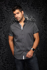 Chemise manches courtes en coton extensible pour homme par Au Noir | ALONA (SS) Noir | Machemise.ca, inventaire complet de la marque Au Noir