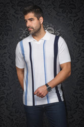 Polo en laine mérino pour homme par Au Noir | AVERY Blanc | Machemise.ca, inventaire complet de la marque Au Noir