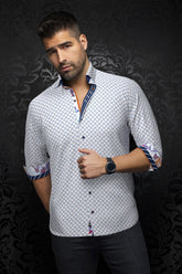 Chemise manches longues pour homme par Au Noir | BOSCO Blanc Multi | Machemise.ca, inventaire complet de la marque Au Noir