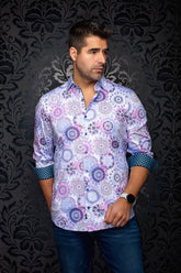 Chemise manches longues en Knit extensible pour homme par Au Noir | COSMOCLOCK Rose | Machemise.ca, inventaire complet de la marque Au Noir