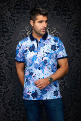 Polo pour homme par Au Noir | HIVA Bleu Pâle | Machemise.ca, inventaire complet de la marque Au Noir