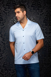 Chemise Performance à col ouvert pour homme par Au Noir | KAYANTA T Bleu | Machemise.ca, inventaire complet de la marque Au Noir