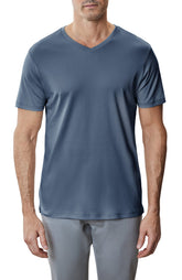 T-shirt à manches courtes col V pour homme par Robert Barakett | 23336V Georgia Vague Océanique | Machemise.ca, vêtements mode pour hommes