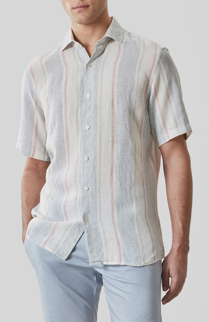 Chemise tissée pour homme par Robert Barakett | RB61141 Zev Bleu Vintage | Boutique Vvög, vêtements mode pour homme et femme