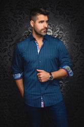 Chemise manches longues en Knit pour homme par Au Noir | OPTIMUS Bleu Foncé | Machemise.ca, inventaire complet de la marque Au Noir