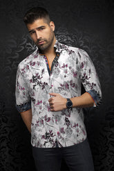 Chemise manches longues pour homme par Au Noir | PEYLON Blanc Rose | Machemise.ca, inventaire complet de la marque Au Noir