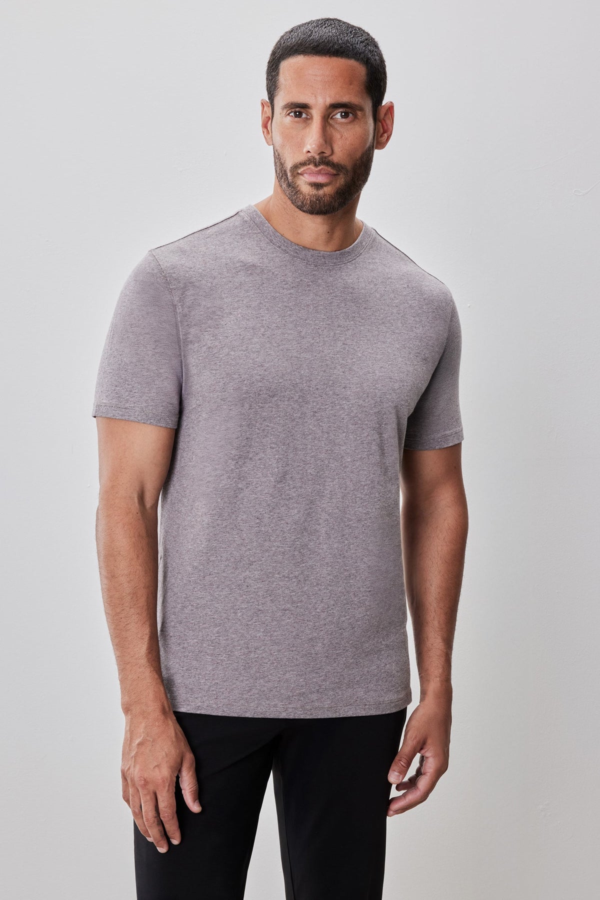 T-Shirt chiné à manches courtes pour homme par Robert Barakett | Colson RB52320 Rose Poussière | Machemise.ca, vêtements mode pour hommes