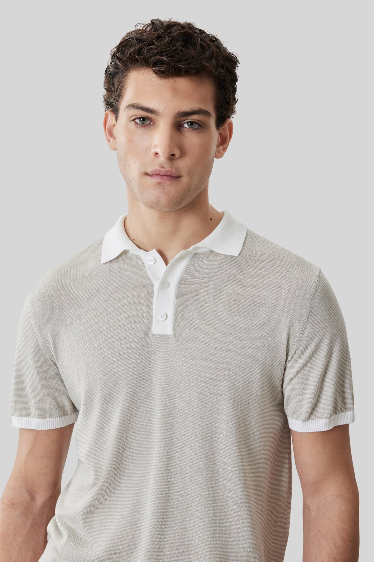 Polo pour homme par Robert Barakett | RB61098 Jorren Rayure Mousse | Machemise.ca, vêtements mode pour hommes