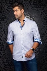 Chemise manches longues en Knit extensible pour homme par Au Noir | STONEHILL Blanc | Machemise.ca, inventaire complet de la marque Au Noir