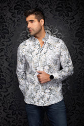Chemise manches longues en Knit extensible pour homme par Au Noir | TRENT Blanc Pierre | Machemise.ca, inventaire complet de la marque Au Noir