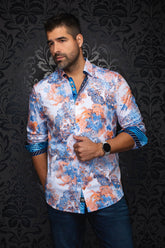 Chemise manches longues en Knit extensible pour homme par Au Noir | WISTERIA Orange | Machemise.ca, inventaire complet de la marque Au Noir
