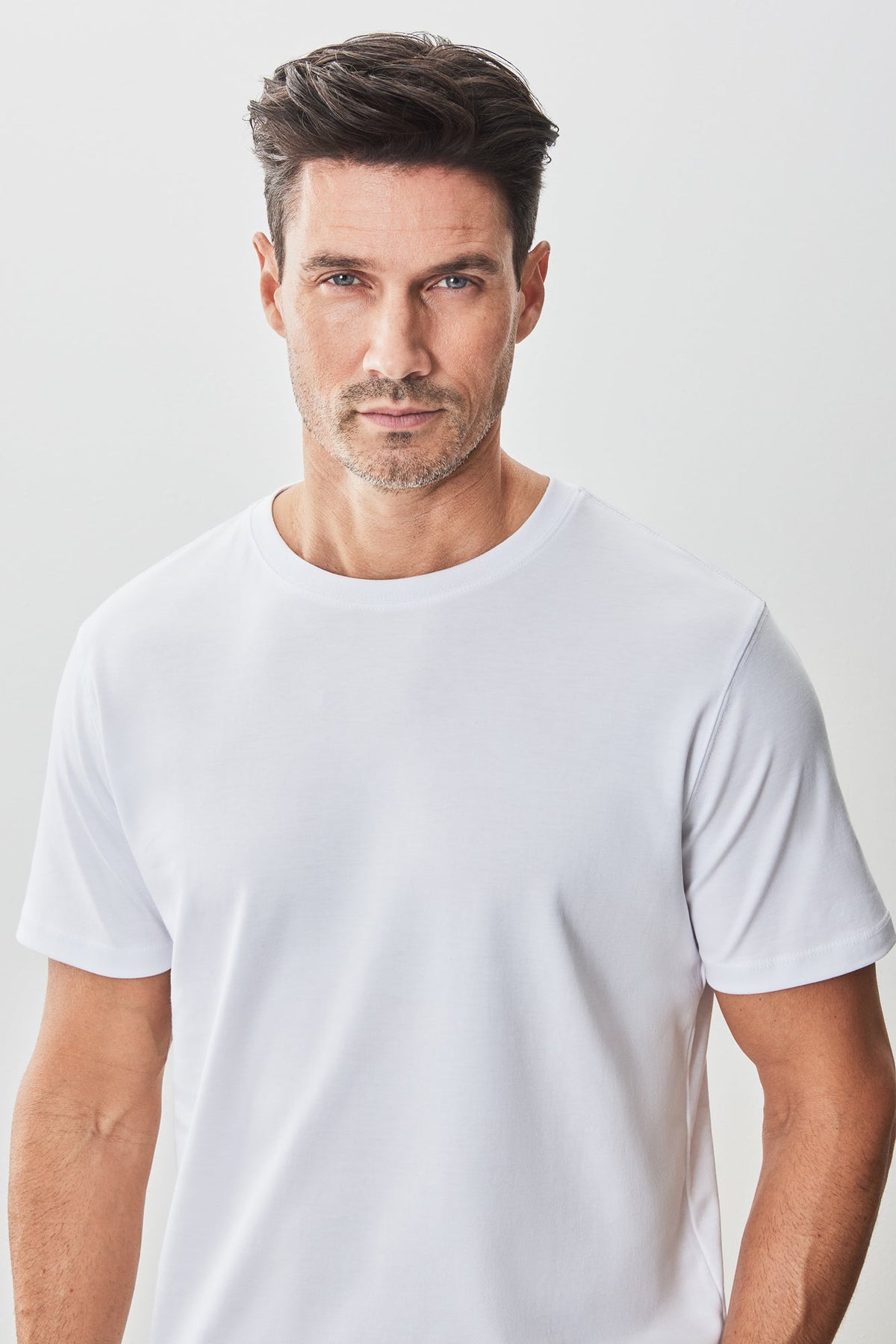 T-shirt à manches courtes pour homme par Robert Barakett | 23336 Georgia Blanc | Machemise.ca, vêtements mode pour hommes