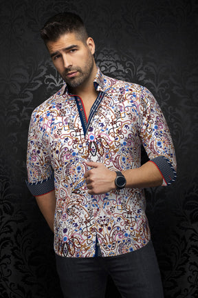 Long sleeve shirt for men by Au Noir | ABERDEEN White | Menshirt, complete inventory of the Au Noir brand