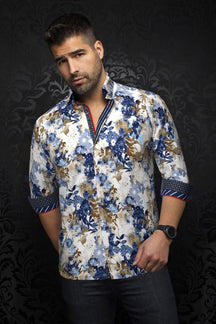Long sleeve shirt for men by Au Noir | ACE Navy Tobacco | Menshirt.com, complete inventory of the Au Noir brand