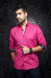 Chemise manches longues pour homme par Au Noir | ADJANI Fuchsia | Machemise, inventaire complet de la marque Au Noir