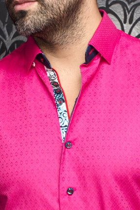 Chemise manches longues pour homme par Au Noir | ADJANI Fuchsia | Machemise, inventaire complet de la marque Au Noir