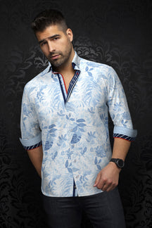 Chemise manches longues en Knit pour homme par Au Noir | ADRIEN Bleu Clair | Machemise, inventaire complet de la marque Au Noir