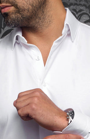 Chemise manches longues en Knit pour homme par Au Noir | ALEXANDER-SLD Blanc Blanc | Machemise.ca, inventaire complet de la marque Au Noir