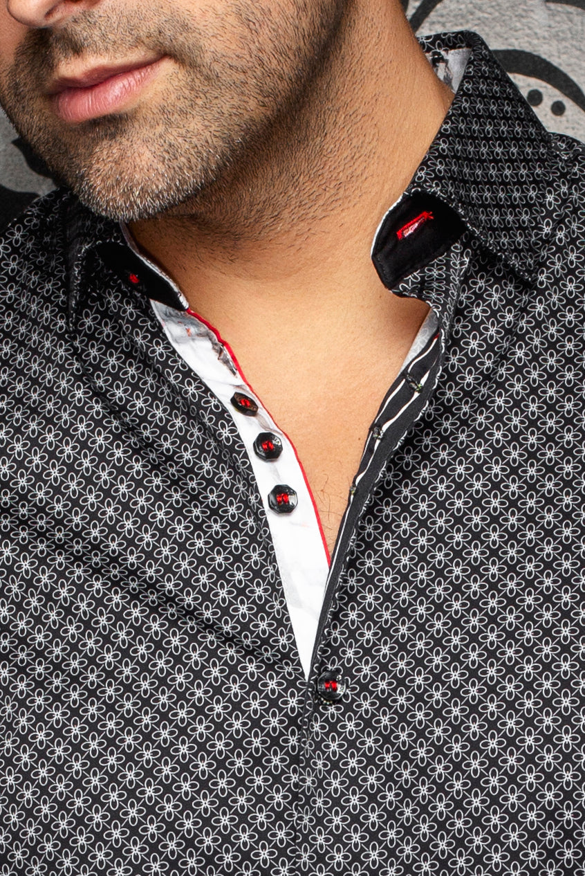 Chemise manches courtes en coton extensible pour homme par Au Noir | ALONA (SS) Noir | Machemise.ca, inventaire complet de la marque Au Noir