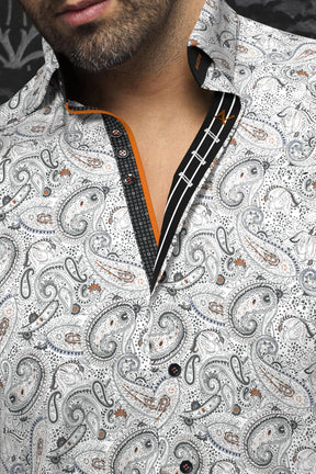 Chemise manches longues pour homme par Au Noir | ALTO Blanc Orange | Machemise.ca, inventaire complet de la marque Au Noir