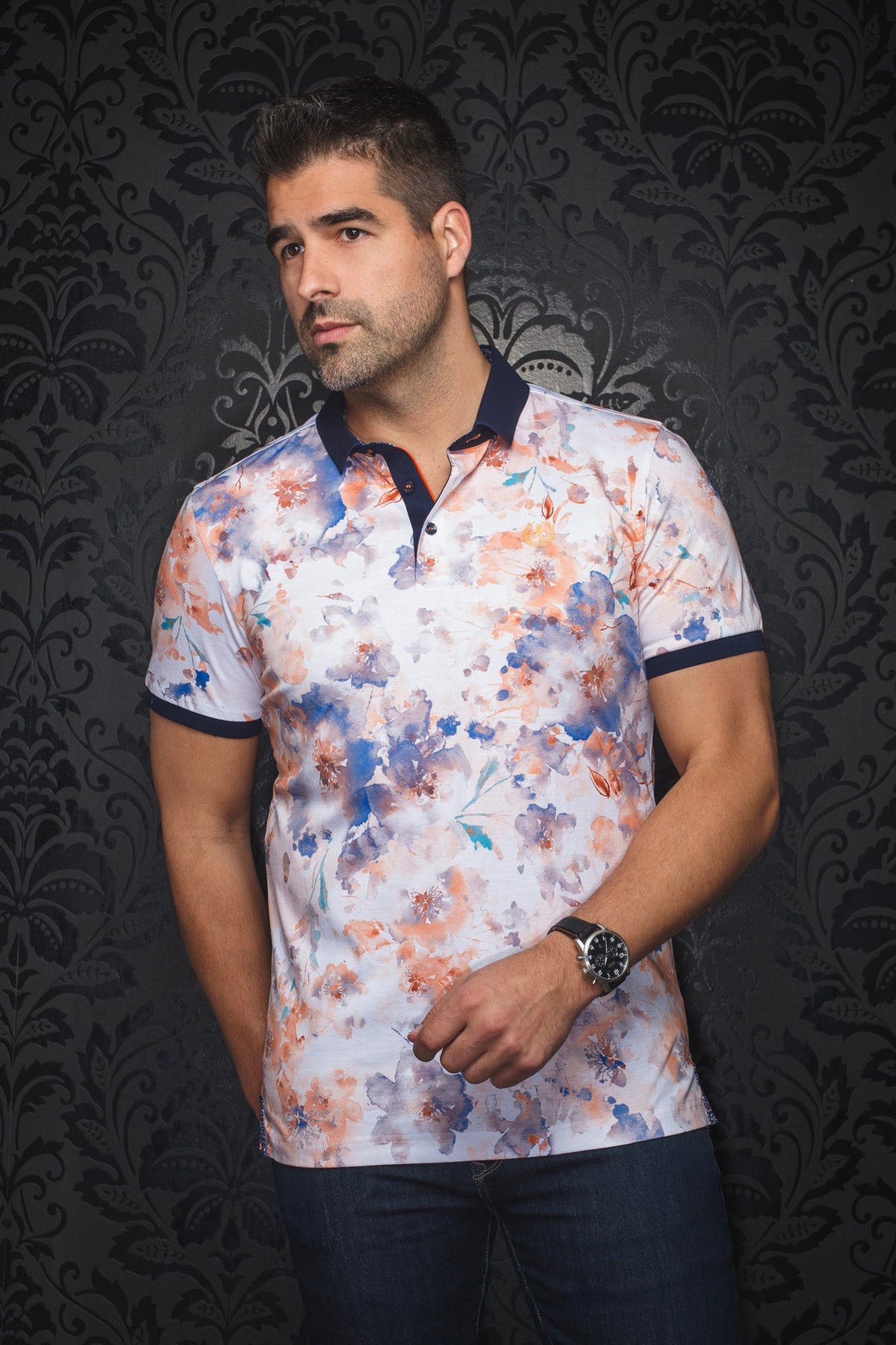 Polo pour homme par Au Noir | ANZIO Orange | Machemise.ca, inventaire complet de la marque Au Noir