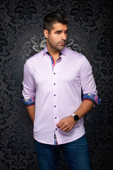 Chemise manches longues en Knit extensible pour homme par Au Noir | ARID Rose Pâle | Machemise.ca, inventaire complet de la marque Au Noir