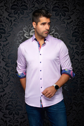 Chemise manches longues en Knit extensible pour homme par Au Noir | ARID Rose Pâle | Machemise.ca, inventaire complet de la marque Au Noir