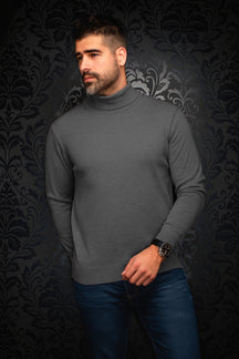 Chandail col roulé en laine mérino pour homme par Au Noir | ARKANES Gris Foncé | Machemise.ca, inventaire complet de la marque Au Noir