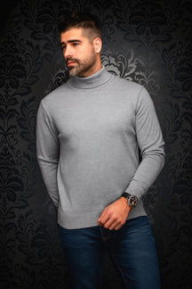Chandail col roulé en laine mérino pour homme par Au Noir | ARKANES Clair Gris | Machemise.ca, inventaire complet de la marque Au Noir