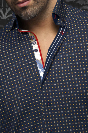 Chemise manches longues pour homme par Au Noir | ARLO Marine Tabac | Machemise, inventaire complet de la marque Au Noir