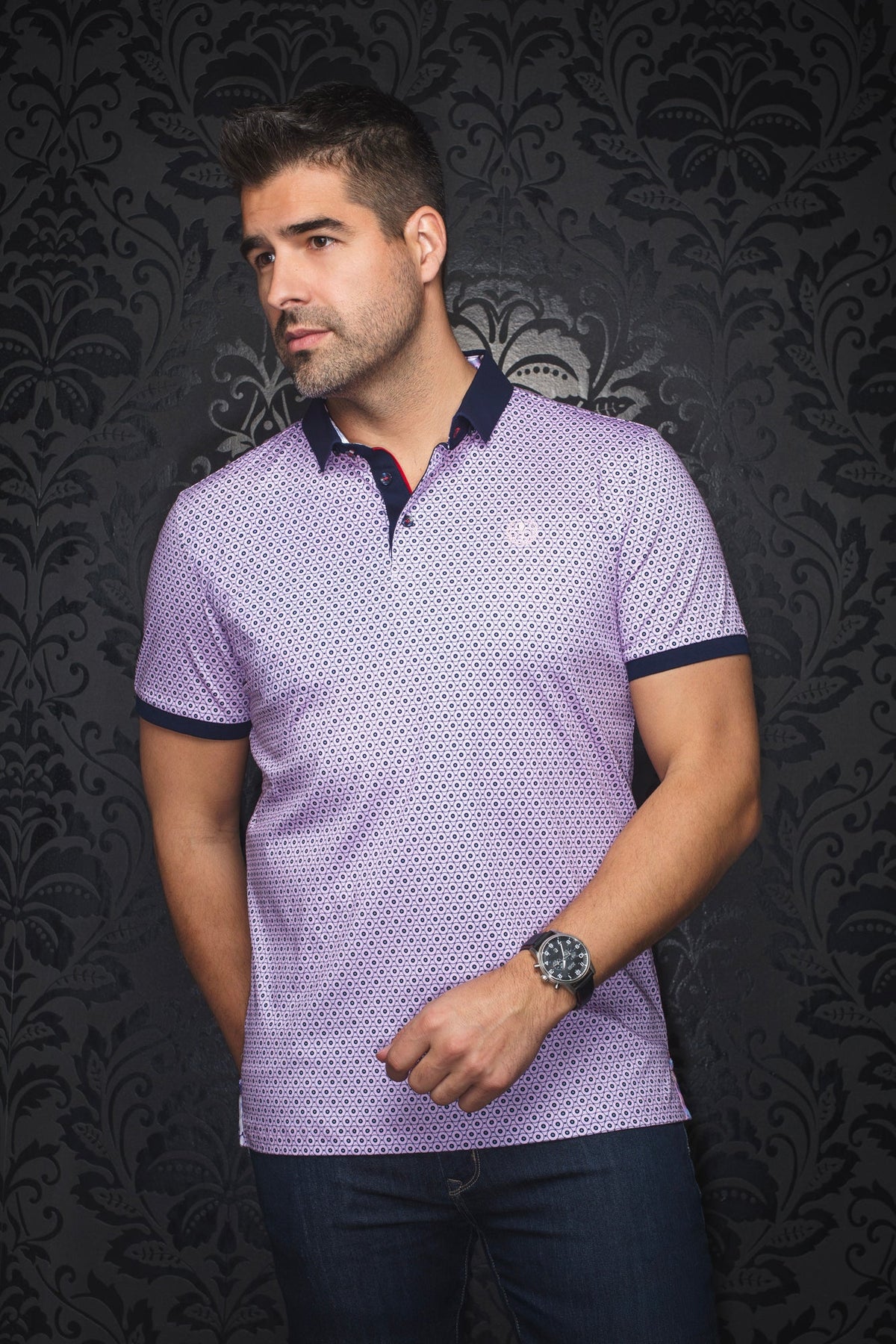 Polo pour homme par Au Noir | ASHER Rose | Machemise.ca, inventaire complet de la marque Au Noir