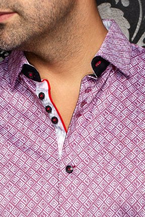 Chemise manches courtes en Knit extensible pour homme par Au Noir | ATACAMA (SS) Rouge | Machemise.ca, inventaire complet de la marque Au Noir