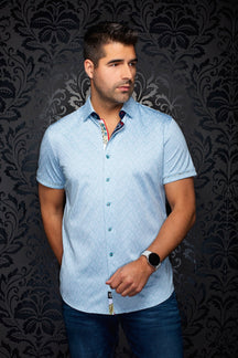 Chemise manches courtes en Knit extensible pour homme par Au Noir | ATACAMA (SS) Récif | Machemise.ca, inventaire complet de la marque Au Noir