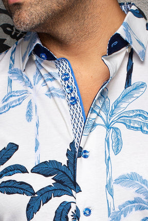 Chemise manches courtes en Knit extensible pour homme par Au Noir | AZURE (SS) Pierre | Machemise.ca, inventaire complet de la marque Au Noir