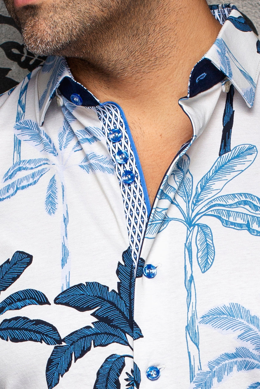 Chemise manches courtes en Knit extensible pour homme par Au Noir | AZURE (SS) Pierre | Machemise.ca, inventaire complet de la marque Au Noir