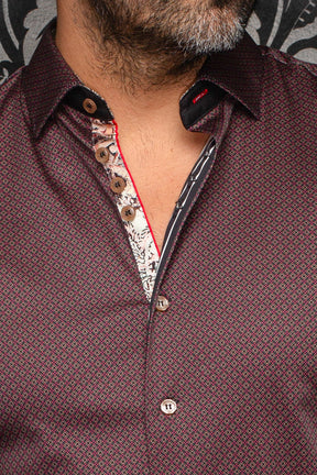 Chemise manches longues pour homme par Au Noir | BANGALORE Cabernet Tabac | Machemise, inventaire complet de la marque Au Noir