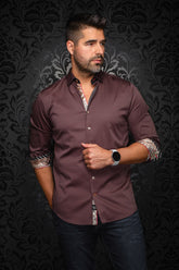Chemise manches longues pour homme par Au Noir | BANGALORE Cabernet Tabac | Machemise, inventaire complet de la marque Au Noir