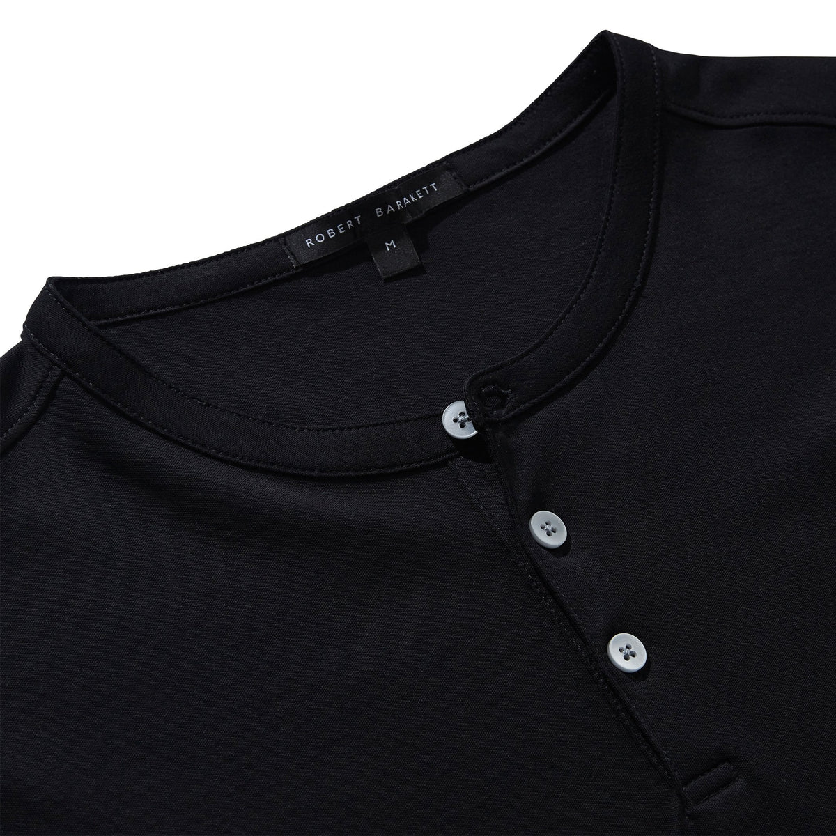 Chandail manches courtes henley pour homme par Robert Barakett | Georgia RB01173 Noir | Machemise.ca, vêtements mode pour hommes