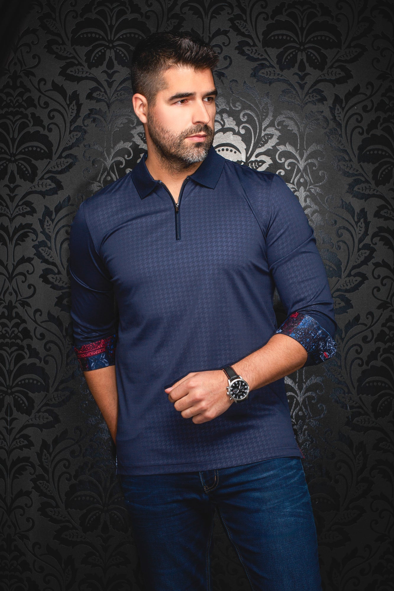 Polo manches longues pour homme par Au Noir | BENTLEY Marine | Machemise.ca, inventaire complet de la marque Au Noir