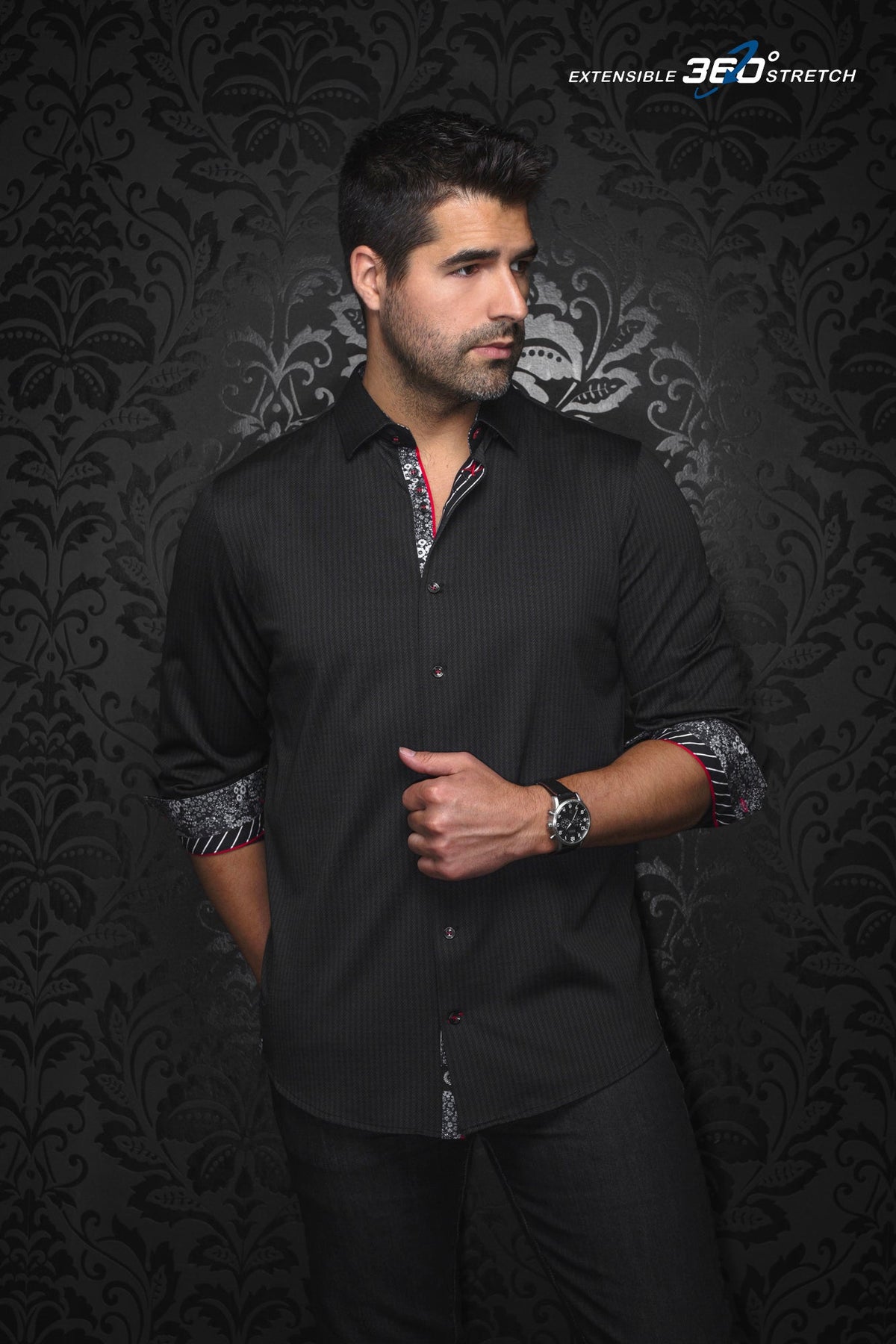 Knit long sleeve shirt for men by Au Noir | BERNADO Black | Menshirt.com, complete inventory of the Au Noir brand