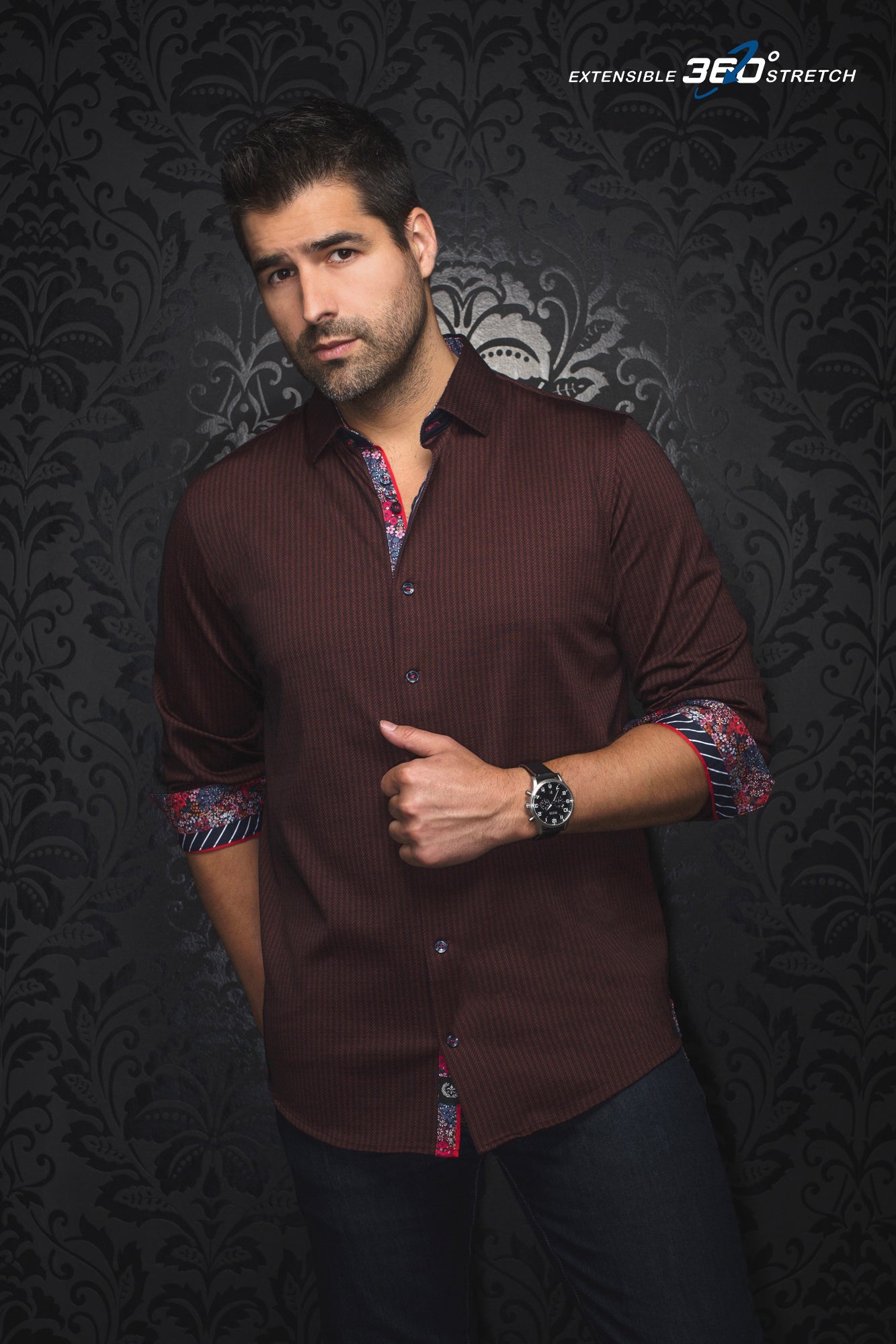 Chemise manches longues en Knit pour homme par Au Noir | BERNADO Rouille | Machemise, inventaire complet de la marque Au Noir