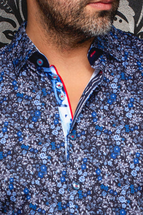 Chemise manches longues en Knit pour homme par Au Noir | BLOOM Noir Royal | Machemise.ca, inventaire complet de la marque Au Noir