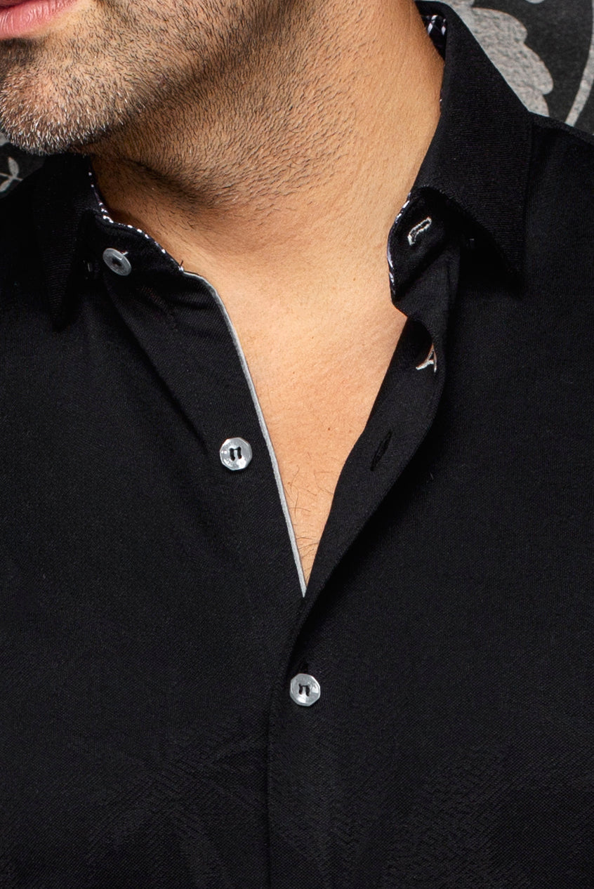 Chemise manches courtes en Knit extensible pour homme par Au Noir | BRAHEA (SS) Noir | Machemise.ca, inventaire complet de la marque Au Noir