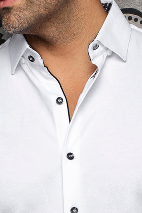 Chemise manches courtes en Knit extensible pour homme par Au Noir | BRAHEA (SS) Blanc | Machemise.ca, inventaire complet de la marque Au Noir