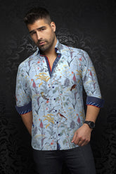 Chemise manches longues pour homme par Au Noir | BRASI Bleu Clair | Machemise, inventaire complet de la marque Au Noir