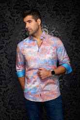 Chemise manches longues en Knit extensible pour homme par Au Noir | BREEZE Orange | Machemise.ca, inventaire complet de la marque Au Noir