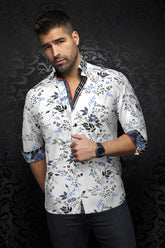 Chemise manches longues en Knit pour homme par Au Noir | BRENNER Blanc Royal | Machemise, inventaire complet de la marque Au Noir