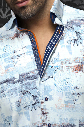 Long sleeve shirt for men by Au Noir | BRICE Light Blue | Menshirt, complete inventory of the Au Noir brand