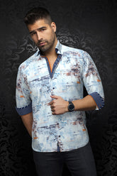 Chemise manches longues pour homme par Au Noir | BRICE Bleu Clair | Machemise, inventaire complet de la marque Au Noir