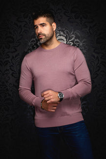 Chandail col rond en laine mérino pour homme par Au Noir | MARINI Bois De Rose | Machemise.ca, inventaire complet de la marque Au Noir